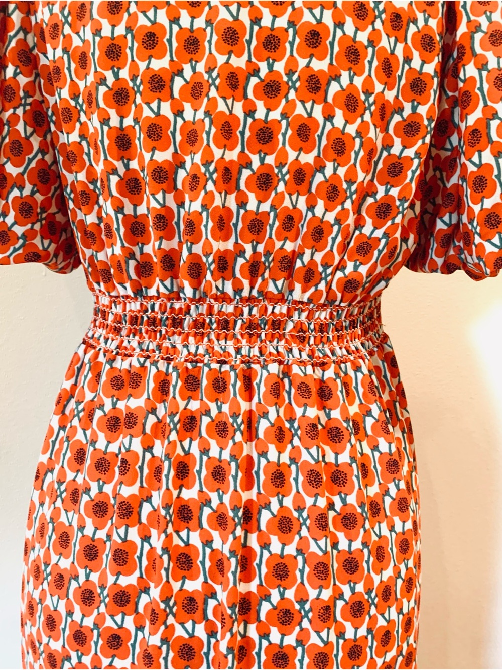 Max Studio Puff Sleeve Tiered Maxi Dress Poppy Floral Print Size Small - Picture 9 of 15